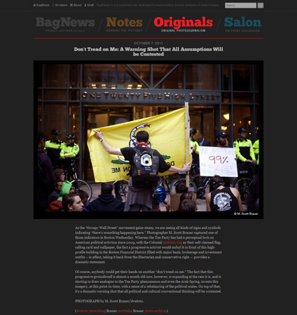 Screenshot of BagNewsNotes Originals featuring M. Scott Brauer - Occupy Boston