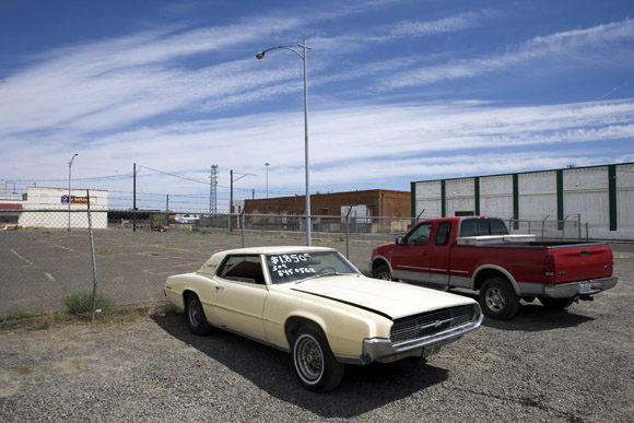Cars parked in Pasco, Washington, USA.