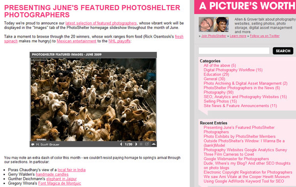 Photoshelter featured photographer - June 2009